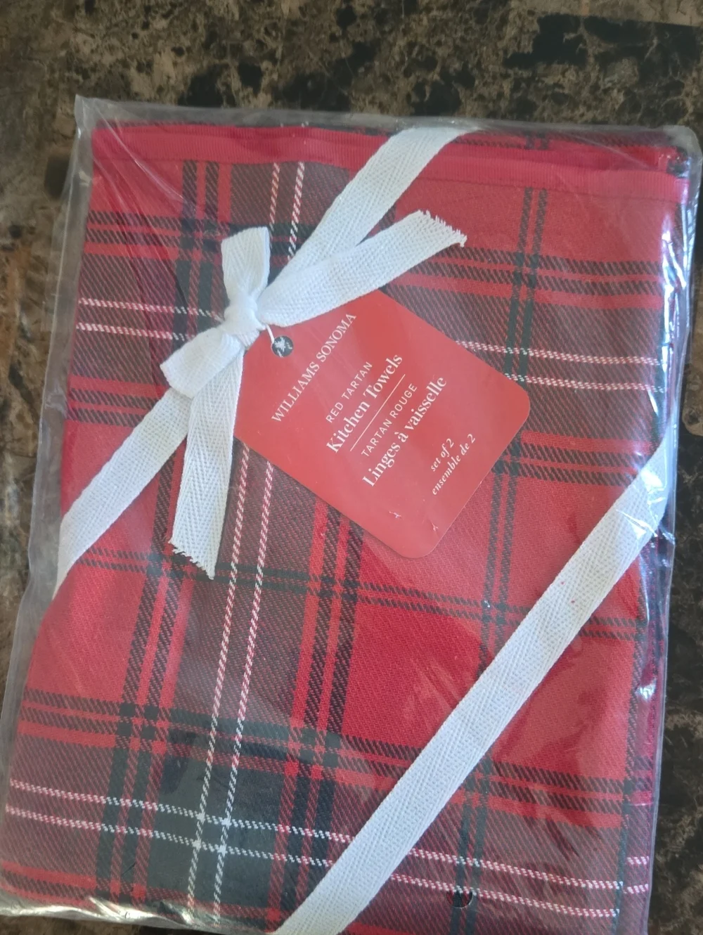Williams Sonoma Red Plaid Holiday Throws and Napkin Set